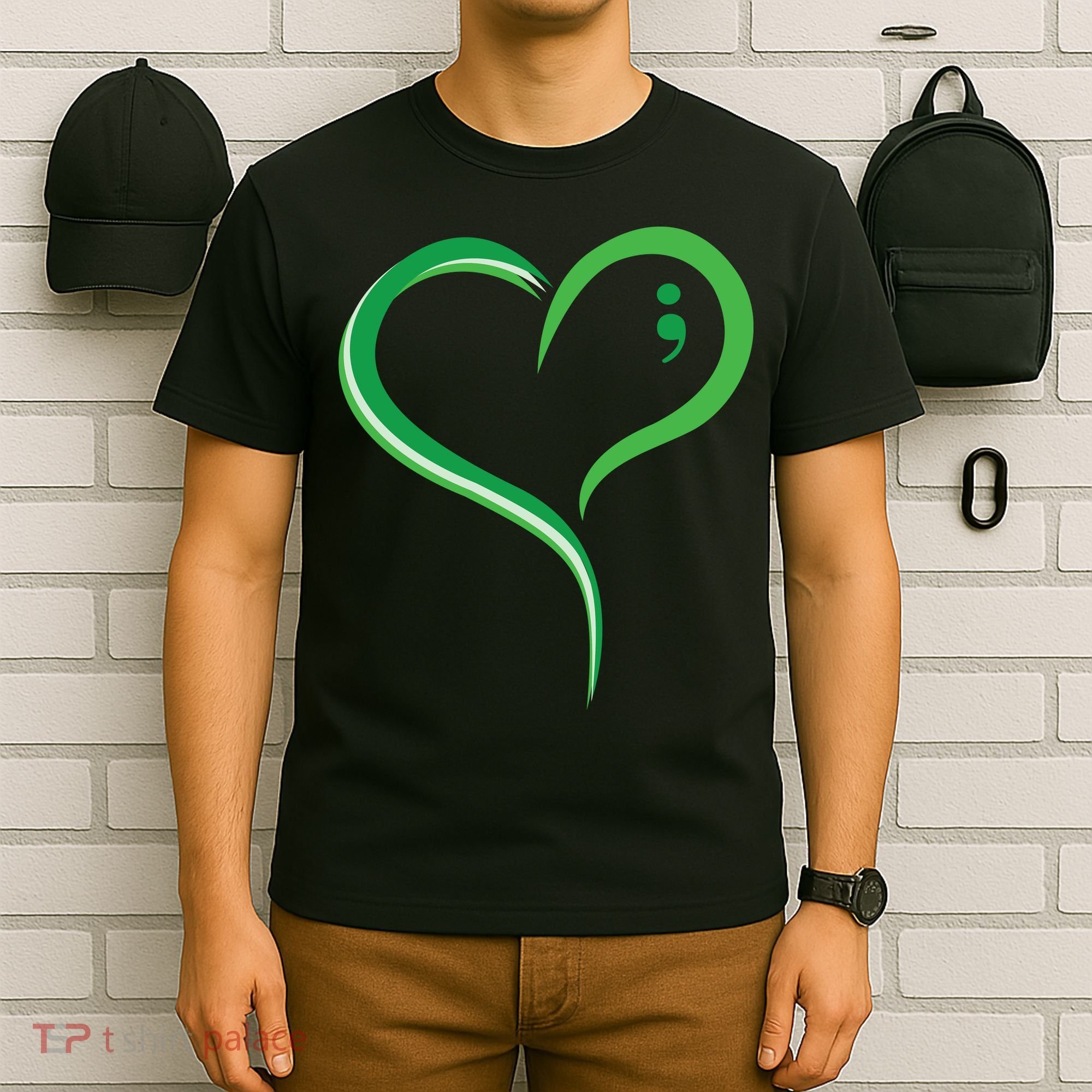 Heart Semicolon Mental Health Awareness T-Shirt