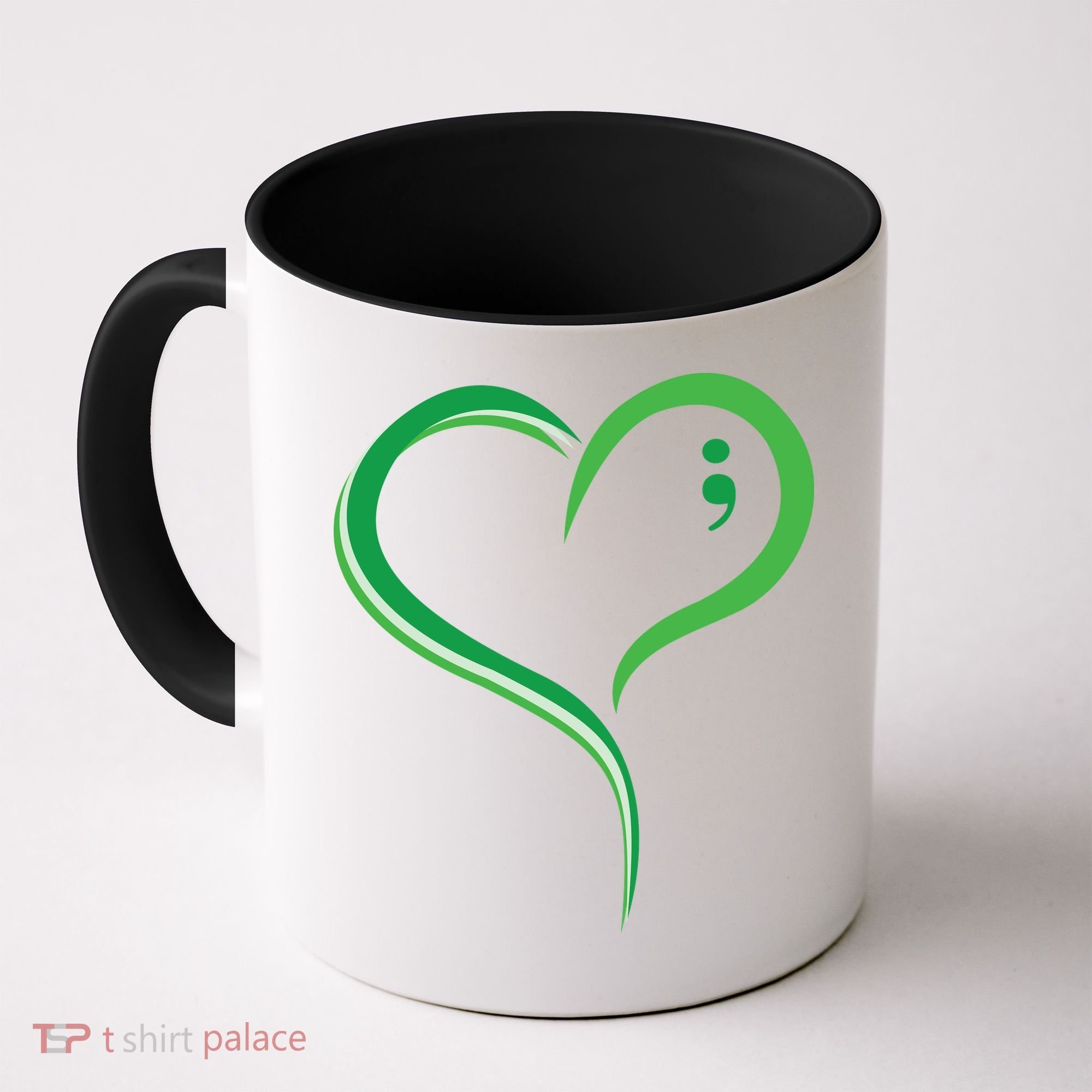 Heart Semicolon Mental Health Awareness Coffee Mug