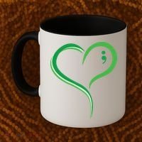 Heart Semicolon Mental Health Awareness Coffee Mug thumb 2