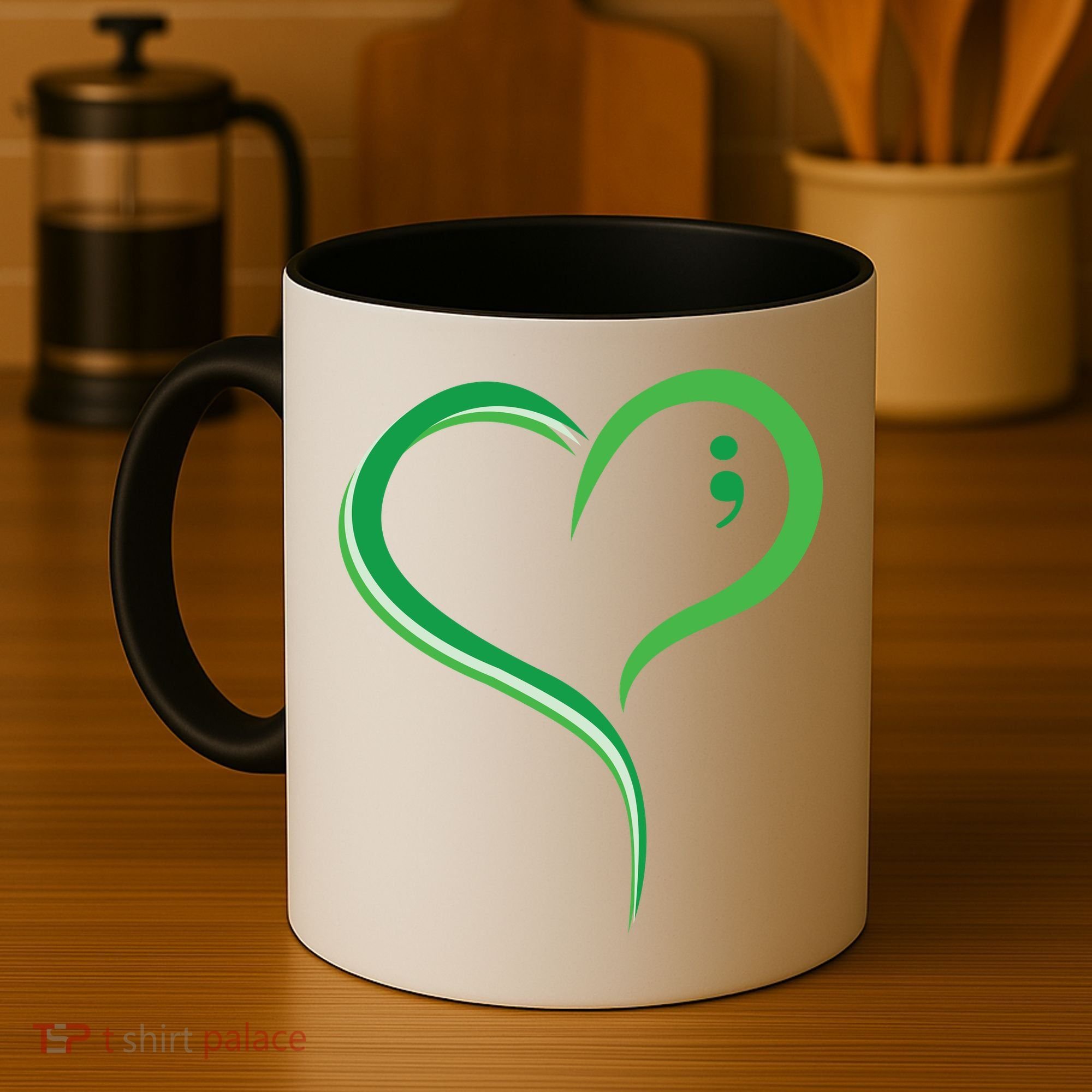 Heart Semicolon Mental Health Awareness Coffee Mug