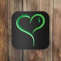 Heart Semicolon Mental Health Awareness Coaster thumb 0