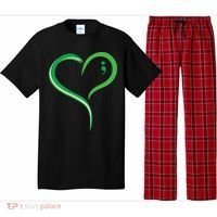 Heart Semicolon Mental Health Awareness Pajama Set thumb 0