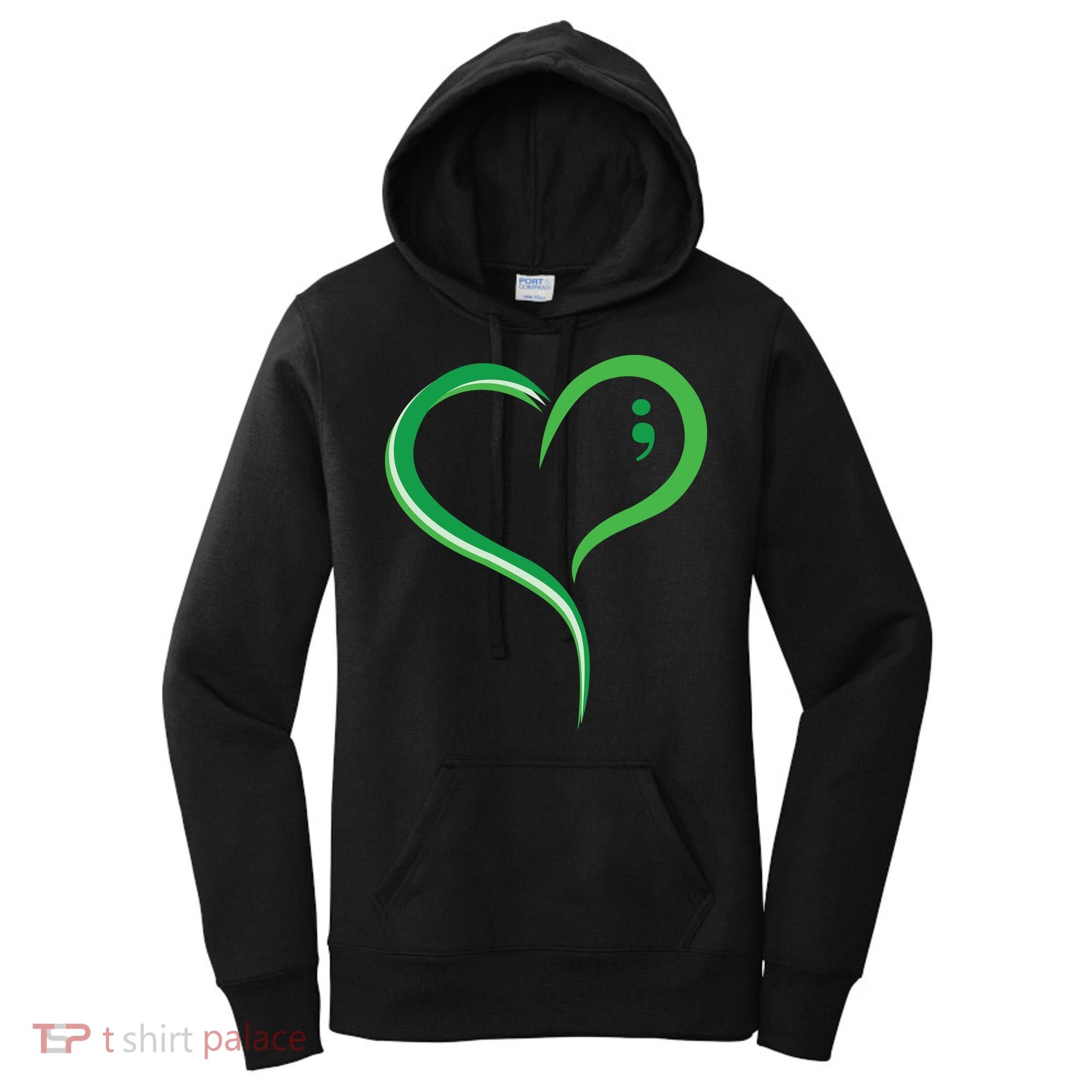 Heart Semicolon Mental Health Awareness Women's Hoodie