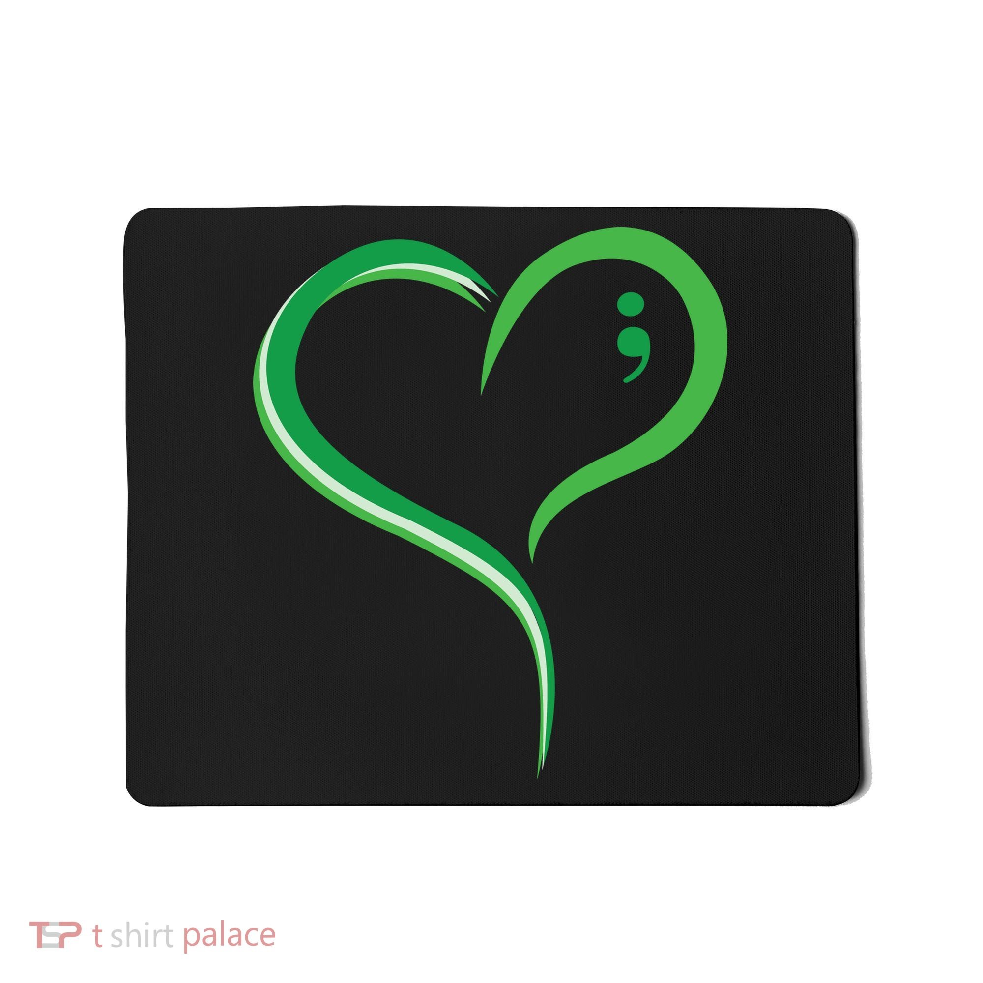 Heart Semicolon Mental Health Awareness Mousepad