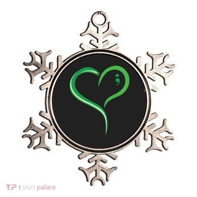 Heart Semicolon Mental Health Awareness Ornament