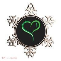 Heart Semicolon Mental Health Awareness Ornament thumb 0