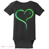 Heart Semicolon Mental Health Awareness Baby Bodysuit thumb 0