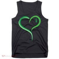 Heart Semicolon Mental Health Awareness Tank Top thumb 0
