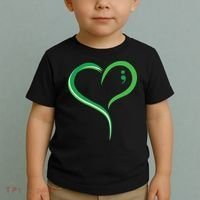 Heart Semicolon Mental Health Awareness Toddler T-Shirt thumb 2