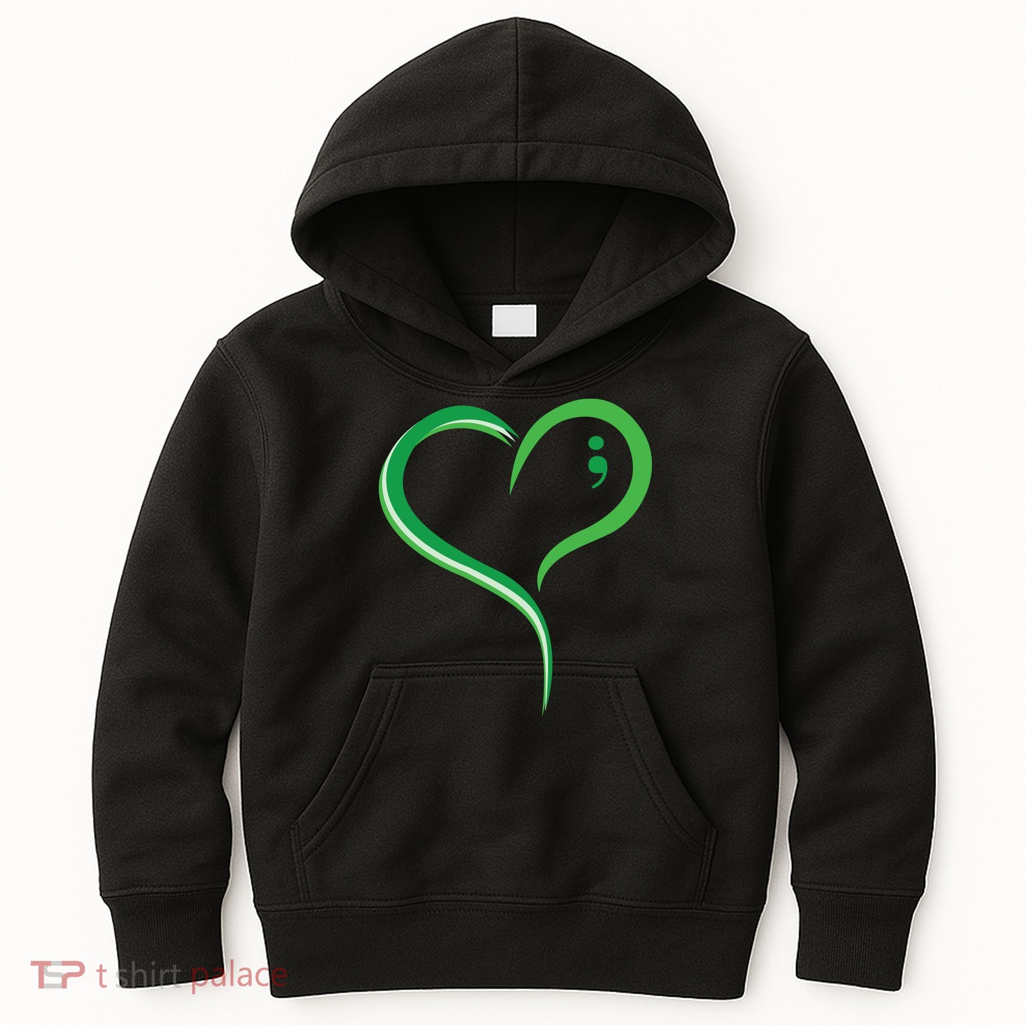 Heart Semicolon Mental Health Awareness Kids Hoodie