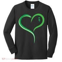 Heart Semicolon Mental Health Awareness Kids Long Sleeve Shirt thumb 0