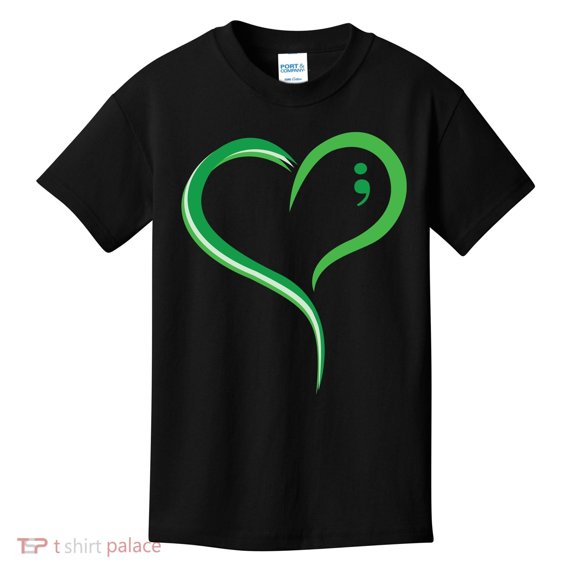 Heart Semicolon Mental Health Awareness Kids T-Shirt
