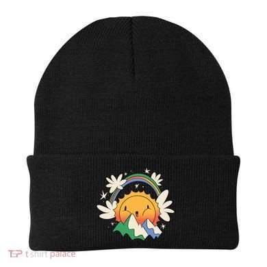 Happy Sun Mountain Rainbow Beanie