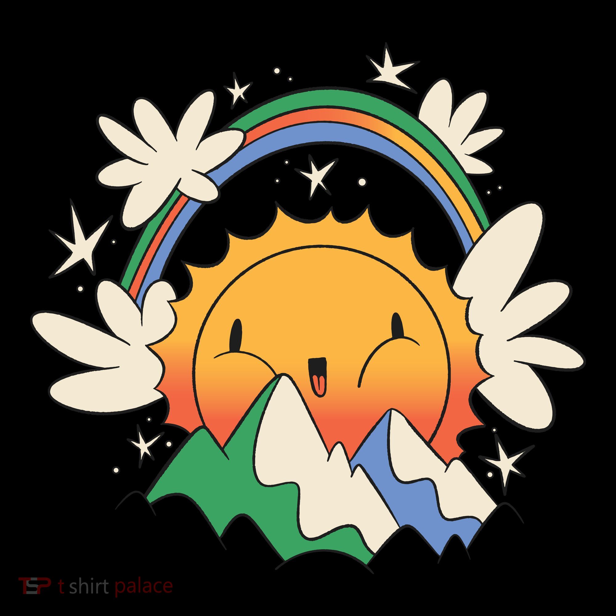 Happy Sun Mountain Rainbow Women's Hoodie