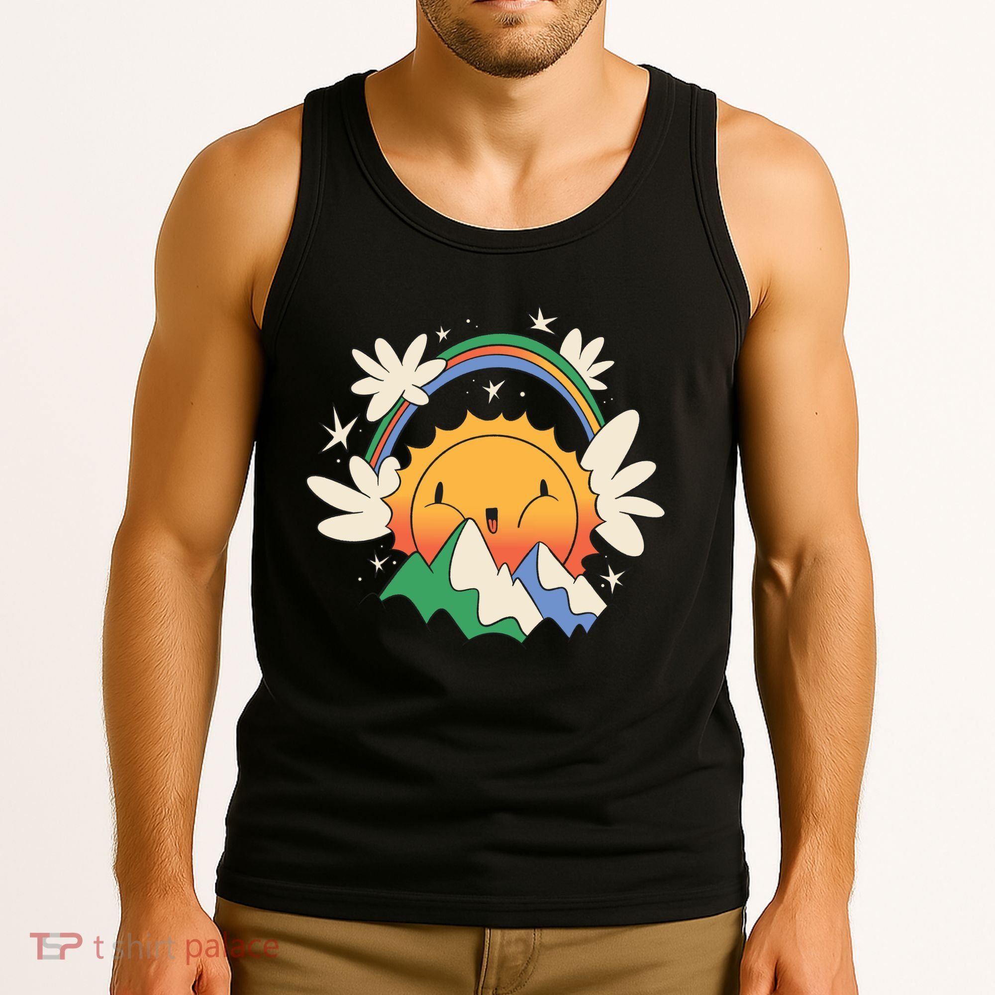 Happy Sun Mountain Rainbow Tank Top