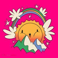 Happy Sun Mountain Rainbow USA-Made Doggie Bandana thumb 2