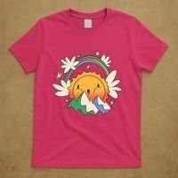 Happy Sun Mountain Rainbow T-Shirt thumb 5