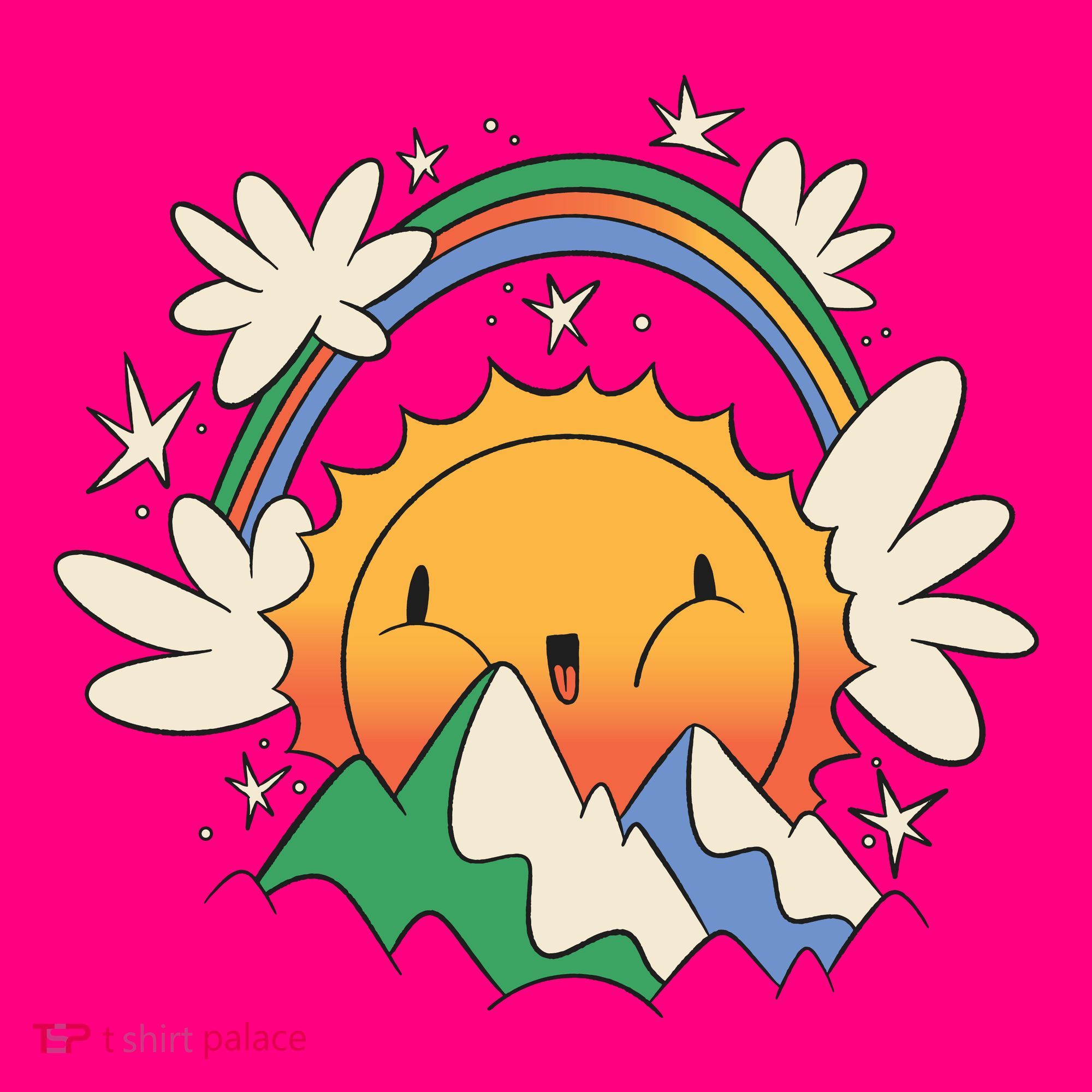 Happy Sun Mountain Rainbow Mousepad