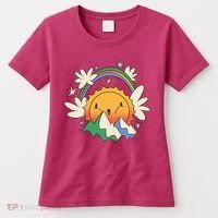 Happy Sun Mountain Rainbow Women's T-Shirt thumb 0