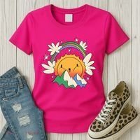 Happy Sun Mountain Rainbow Women's T-Shirt thumb 3