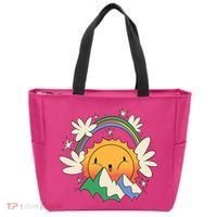 Happy Sun Mountain Rainbow Tote Bag thumb 0