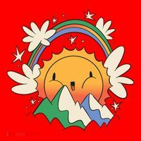 Happy Sun Mountain Rainbow Santa Hat thumb 1
