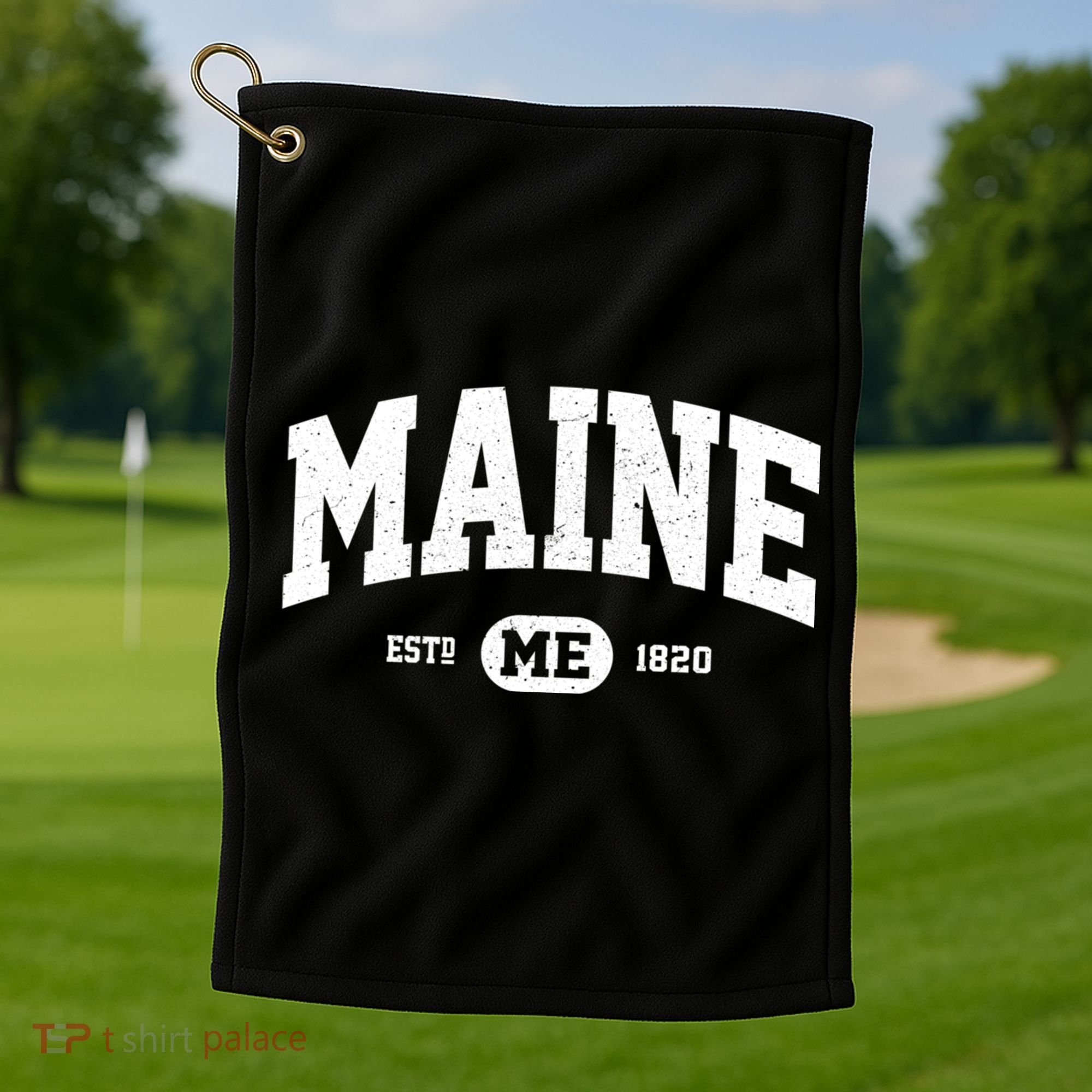Home State Maine Established Golf Towel