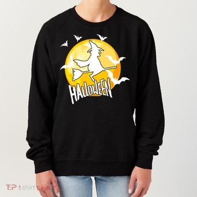 Halloween Spooky Moon Flying Witch Women's Sweatshirt