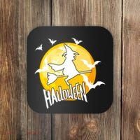 Halloween Spooky Moon Flying Witch Coaster thumb 0
