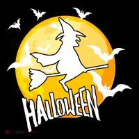 Halloween Spooky Moon Flying Witch Coaster thumb 2