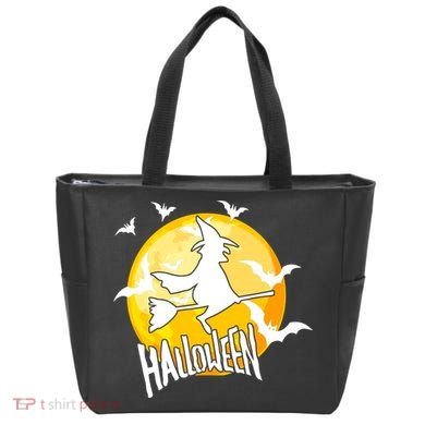 Halloween Spooky Moon Flying Witch Tote Bag