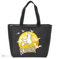 Halloween Spooky Moon Flying Witch Tote Bag thumb 0