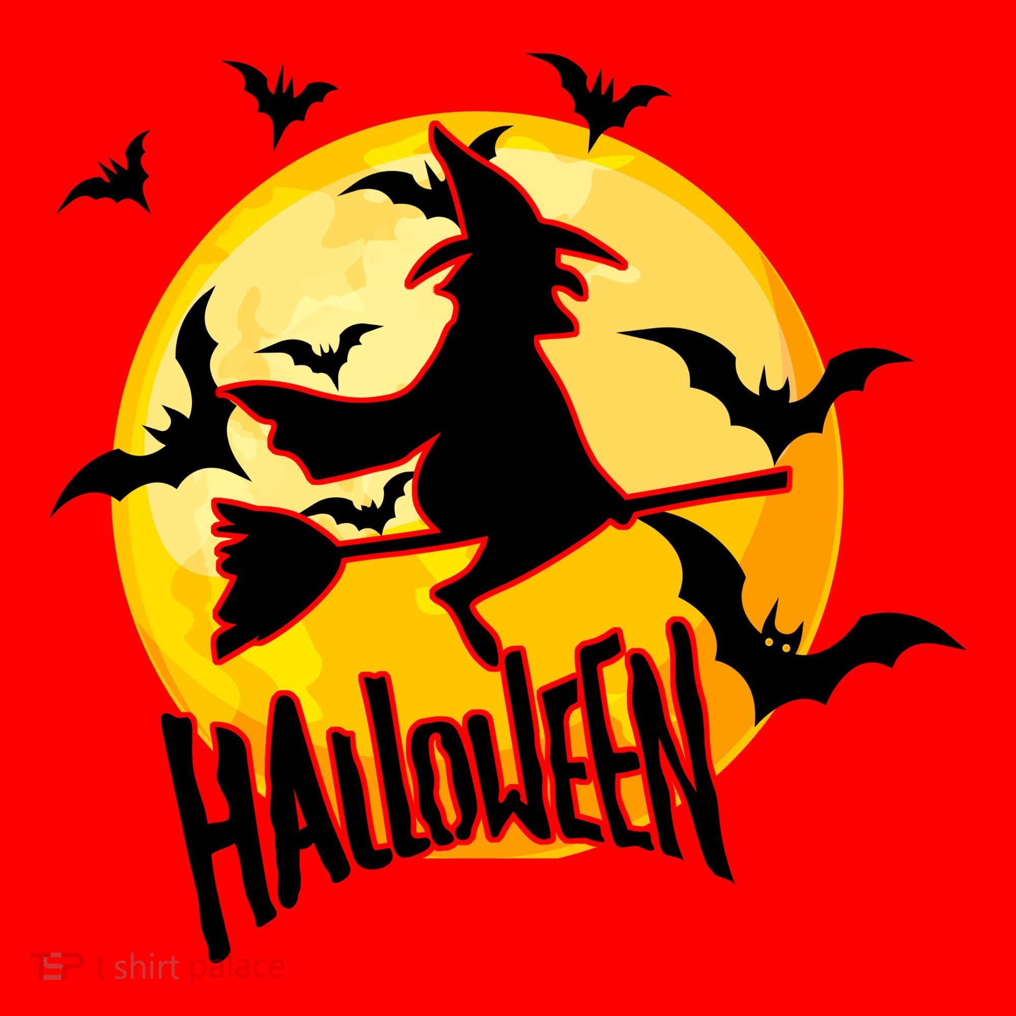 Halloween Spooky Moon Flying Witch Santa Hat