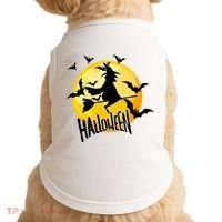 Halloween Spooky Moon Flying Witch Doggie Tank thumb 0