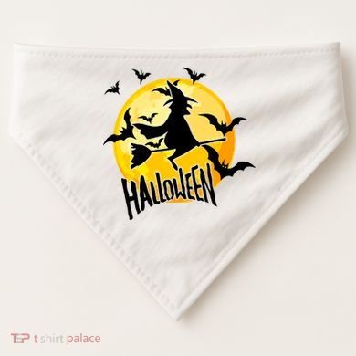 Halloween Spooky Moon Flying Witch USA-Made Doggie Bandana