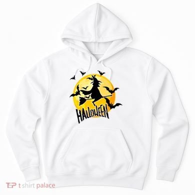 Halloween Spooky Moon Flying Witch Hoodie