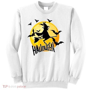 Halloween Spooky Moon Flying Witch Sweatshirt