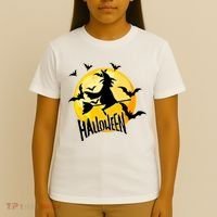 Halloween Spooky Moon Flying Witch T-Shirt thumb 4