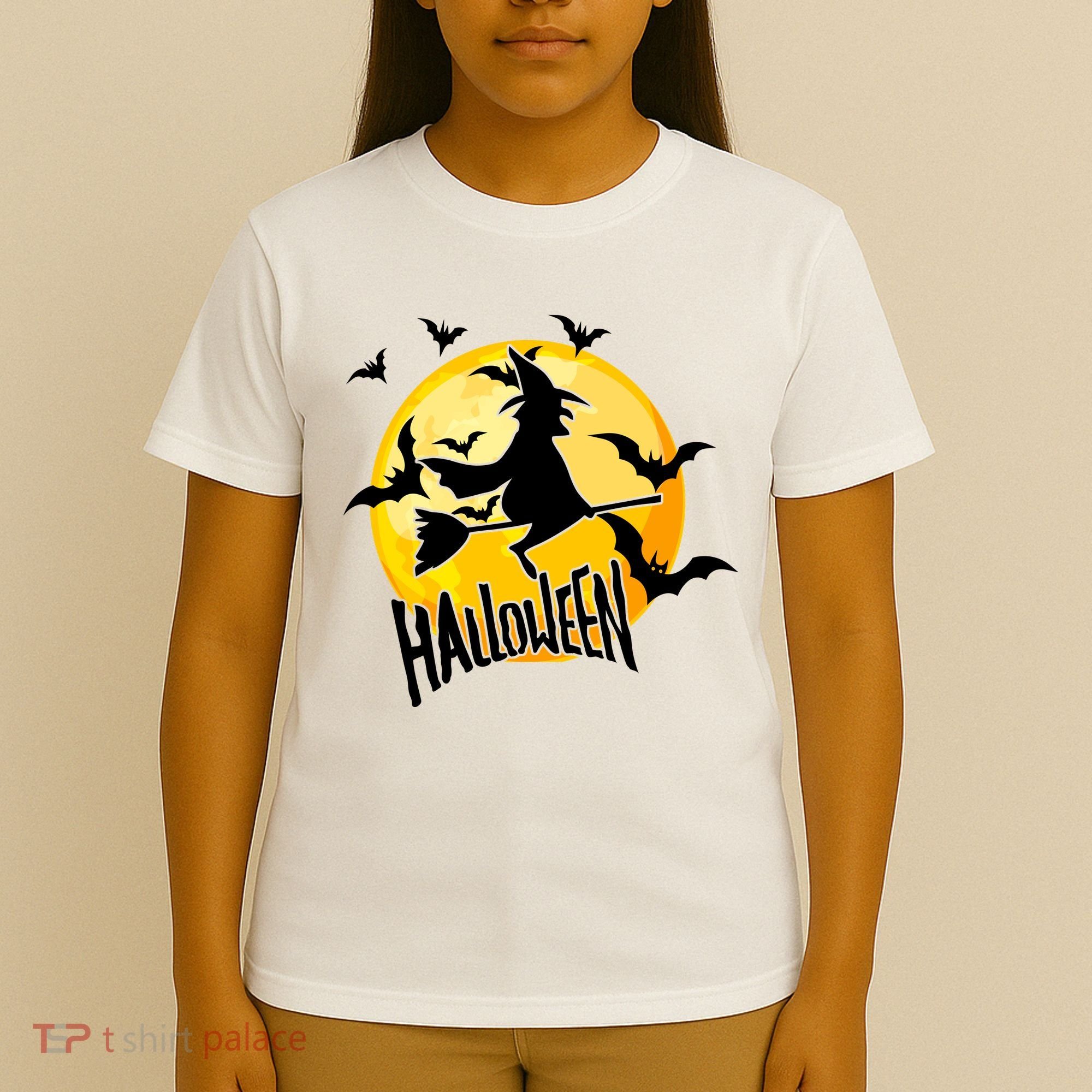 Halloween Spooky Moon Flying Witch T-Shirt