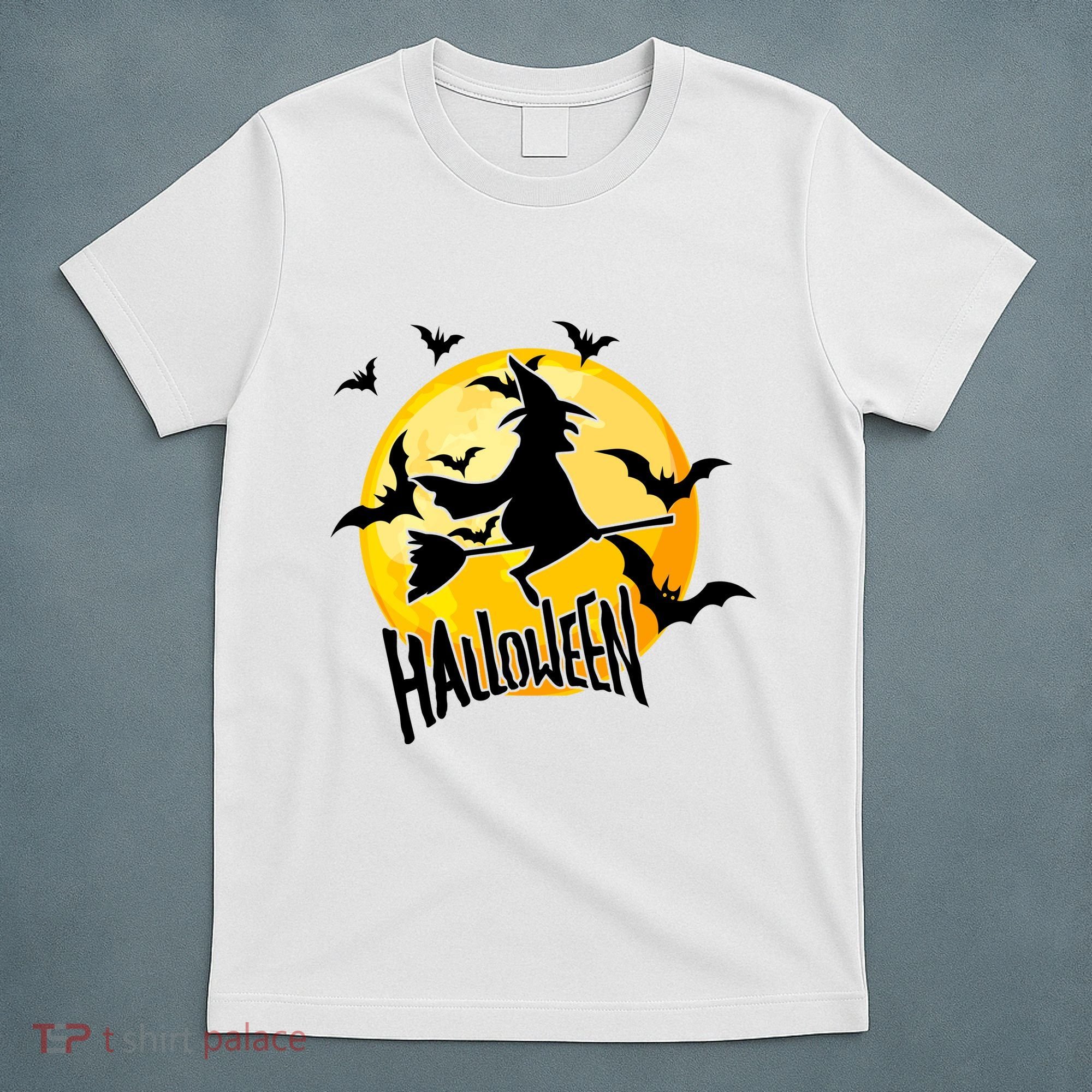 Halloween Spooky Moon Flying Witch T-Shirt
