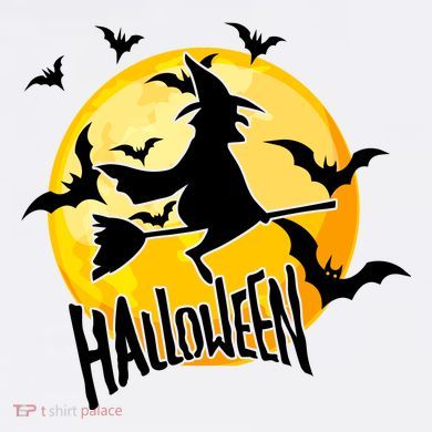 Halloween Spooky Moon Flying Witch T-Shirt
