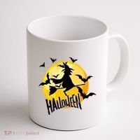 Halloween Spooky Moon Flying Witch Coffee Mug thumb 1