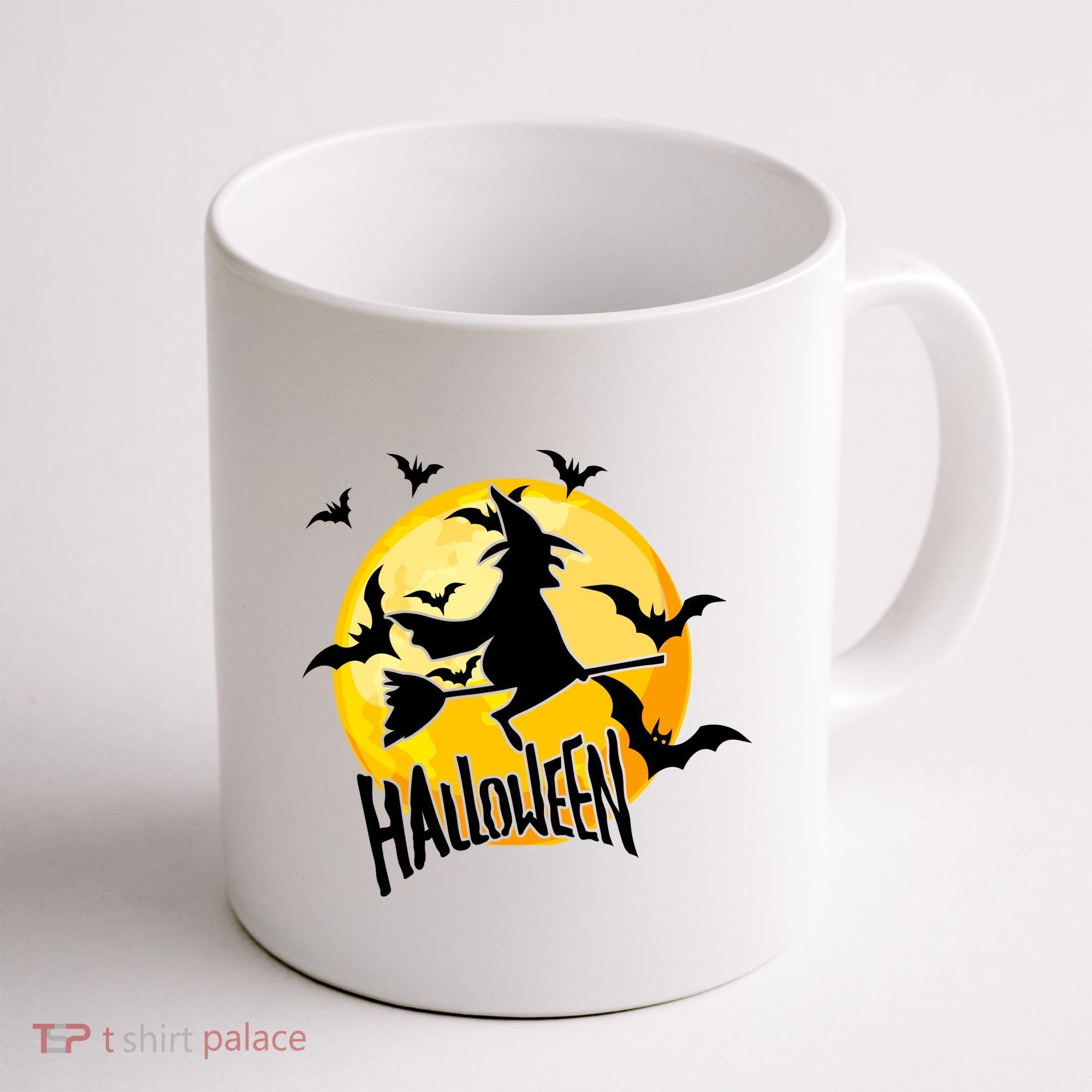 Halloween Spooky Moon Flying Witch Coffee Mug
