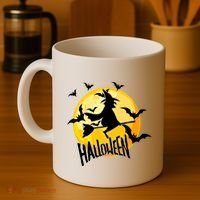 Halloween Spooky Moon Flying Witch Coffee Mug thumb 4
