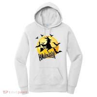 Halloween Spooky Moon Flying Witch Women's Hoodie thumb 0
