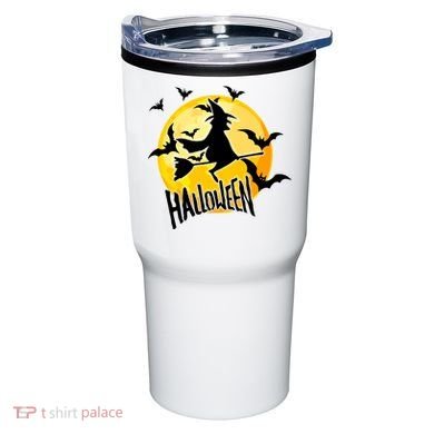 Halloween Spooky Moon Flying Witch Tumbler