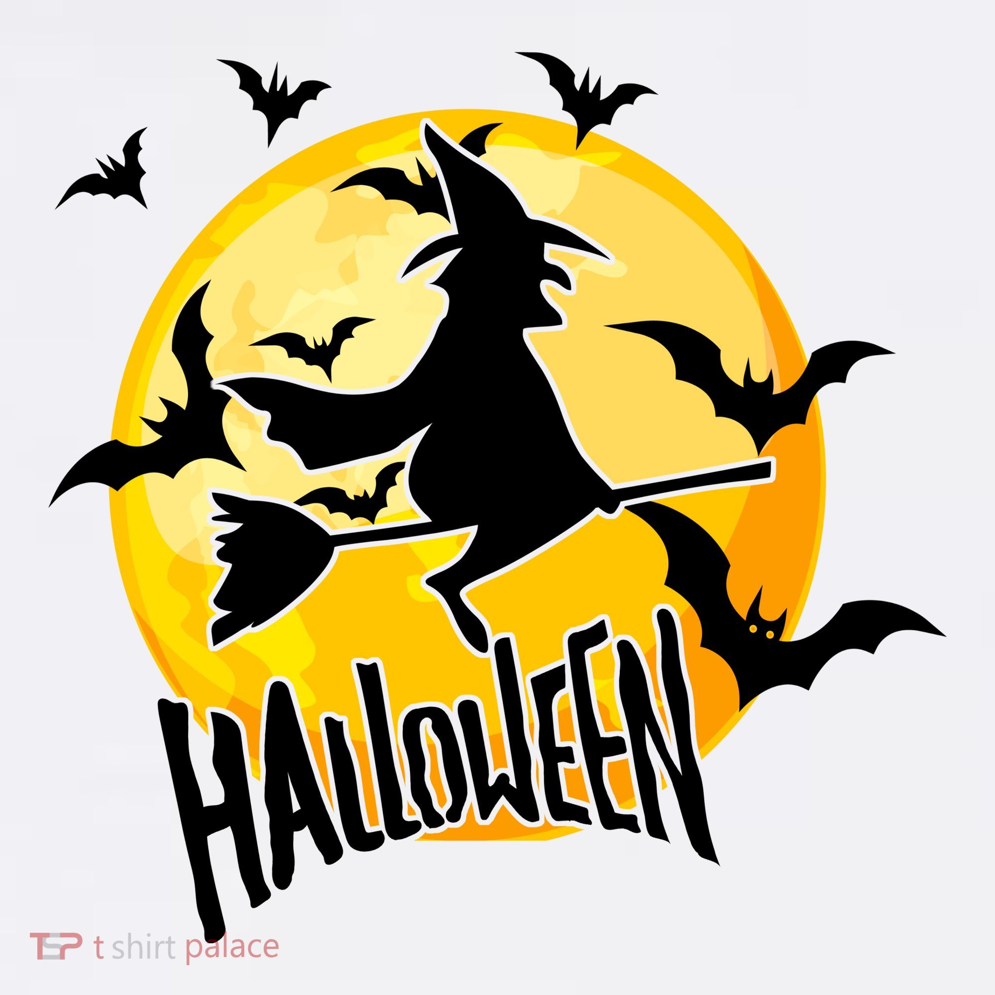 Halloween Spooky Moon Flying Witch Mousepad