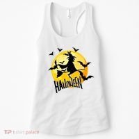 Halloween Spooky Moon Flying Witch Women's Tank Top thumb 0