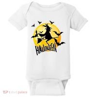 Halloween Spooky Moon Flying Witch Baby Bodysuit thumb 0
