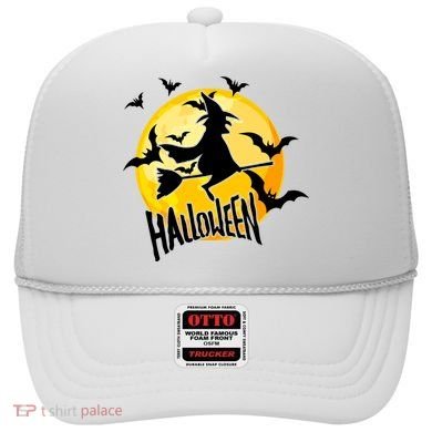 Halloween Spooky Moon Flying Witch Hat